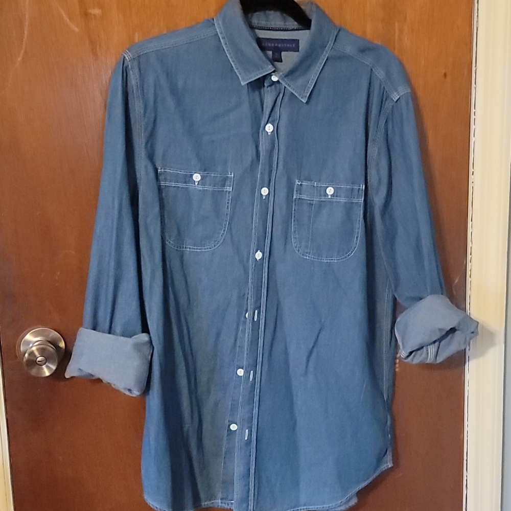 Denim button down